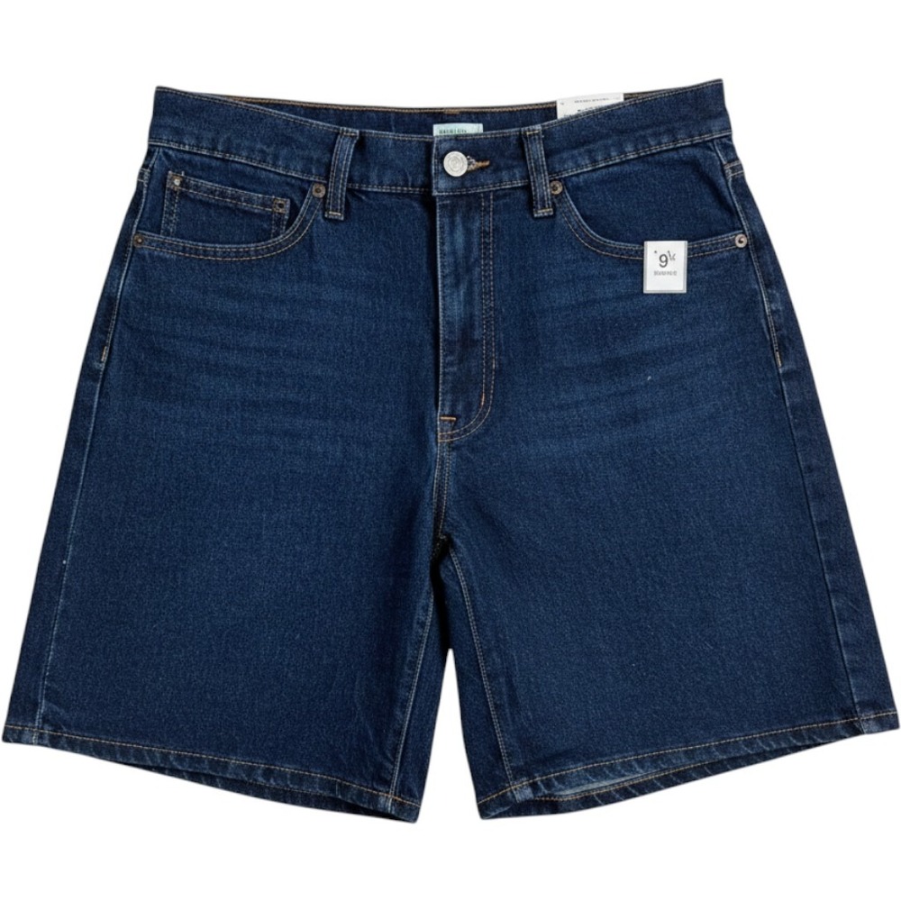 Time and Tru Bermuda Shorts Womens 12 Dark Wash High Rise Denim Jean 9" Inseam